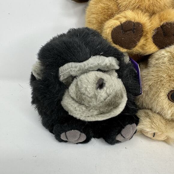 Puffkins Lot of 5 Plush Stuffed Swibco All Have Tags! Ape Dogs Tiger Bear - Picture 2 of 14